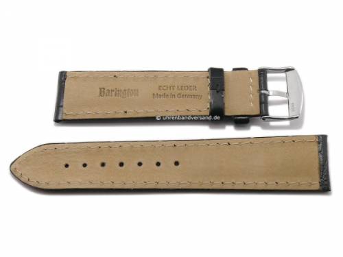 Uhrenarmband -Kroko-Print- 17mm schwarz Leder Kroko-Prgung abgenht von BARINGTON (Schlieenansto 16 mm) - Bild vergrern 