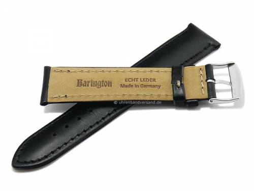 Uhrenarmband -Kalb Resisto- 16mm schwarz Leder glatt abgenht MADE IN GERMANY von BARINGTON (Schlieenansto 14 mm) - Bild vergrern 
