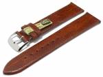 Uhrband 20mm goldbraun echtes Eidechsenleder gl&auml;nzend ohne Naht MADE IN GERMANY von BARINGTON (Schlie&szlig;enansto&szlig; 18 mm)