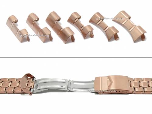 Uhrenarmband 18-22mm Edelstahl rosgoldfarben Multiansto mit Sicherheitsfaltschliee von EULIT - Bild vergrern 