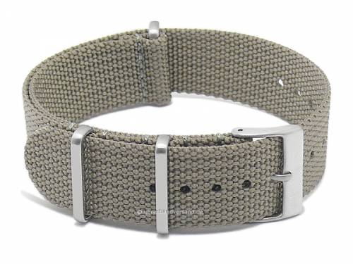 Uhrenarmband -Field Cotton- 21mm taupe Textil/Nylon Durchzugsband im NATO-Style von FLUCO (Schlie�enansto� 21 mm) - Bild vergr��ern 
