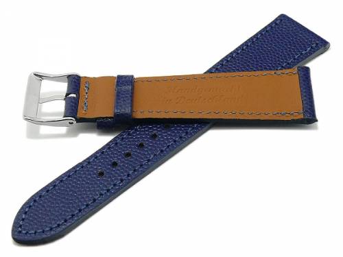 Uhrband -Caviar- 20mm dunkelblau Leder extravagant gepr�gt abgen�ht MADE IN GERMANY von FLUCO (Schlie�enansto� 16 mm) - Bild vergr��ern 