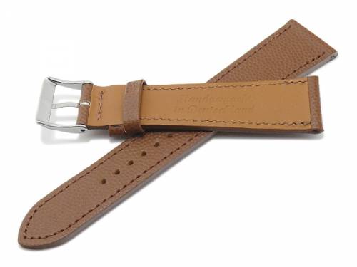 Uhrband -Caviar- 20mm mittelbraun Leder extravagant geprgt abgenht MADE IN GERMANY von FLUCO (Schlieenansto 16 mm) - Bild vergrern 