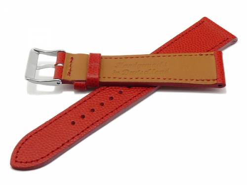 Uhrband -Caviar- 20mm rot Leder extravagant geprgt abgenht MADE IN GERMANY von FLUCO (Schlieenansto 16 mm) - Bild vergrern 