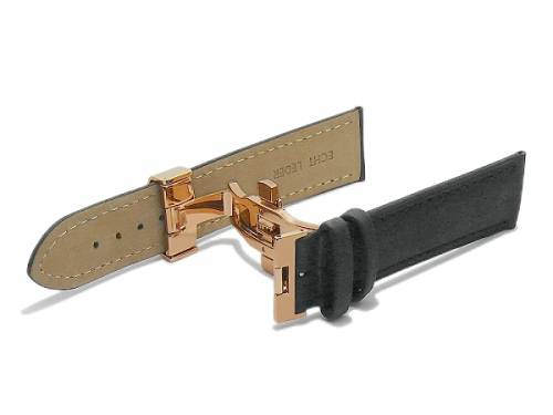 Butterfly-Faltschlie�e (HeBFS-10) 20mm Edelstahl ros�goldfarben poliert mit Dr�ckern - Bild vergr��ern 