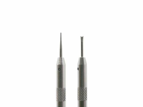 Federstegwerkzeug -Matterhorn- mit Gabel und Spitze fr Uhrenarmband- und Schlieenwechsel von MEYHOFER - Bild vergrern 