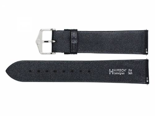 Uhrband (010-09) Camelgrain 15mm schwarz Leder, No-Allergy Spezial-Unterseite, EASY-CLICK v. HIRSCH (Schliee 14 mm) - Bild vergrern 