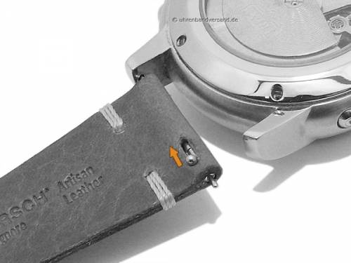 Uhrenarmband (055-02) Bagnore 19mm hellbraun Leder vegetabil genarbt EASY-CLICK-Stege HIRSCH (Schlie�enansto� 16 mm) - Bild vergr��ern 