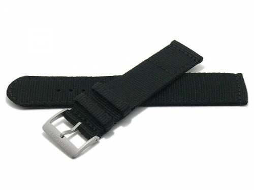 Ersatz-Uhrenarmband 21mm Textil schwarz abgnht Titanschliee original JUNGHANS (Schlieenansto 21mm) - Bild vergrern 