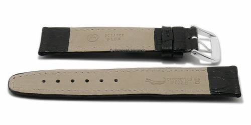Manufaktur-Uhrenarmband 18mm schwarz echt Krokodil KUKI-FLEX abgen�ht von KUKI (Schlie�enansto� 18 mm) - Bild vergr��ern 
