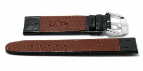 Manufaktur-Uhrenarmband 18mm schwarz echt Alligator KUKI-FLEX abgen�ht von KUKI (Schlie�enansto� 18 mm) - Bild vergr��ern 