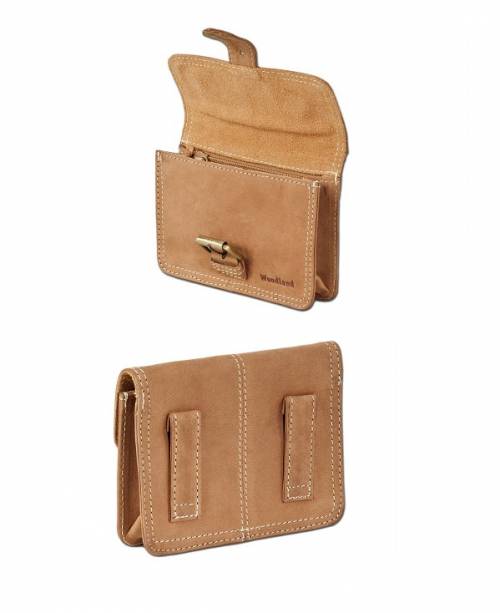 Grteltasche echt Bffelleder hellbraun Schnalle von Woodland - Bild vergrern 