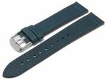 Hybrid-Uhrenband (Moklb125) 22mm dunkelblau Leder/Silikon genarbt mit Easy-Click von MABRO (Schlie&szlig;enansto&szlig; 20 mm)