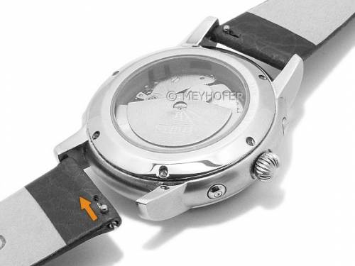 Meyhofer EASY-CLICK Uhrenarmband -Oroville- 16mm schwarz Leder genarbt matt (Schlie�enansto� 14 mm) - Bild vergr��ern 