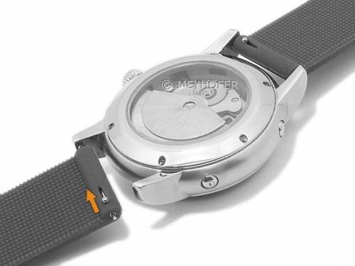 Meyhofer EASY-CLICK Uhrenarmband -Fairbury- 14mm dunkelblau Silikon glatt ohne Naht (Schlie�enansto� 14 mm) - Bild vergr��ern 