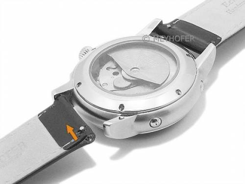 Meyhofer EASY-CLICK Uhrenarmband -Naab- 22mm dunkelblau Leder glatt abgen�ht (Schlie�enansto� 18 mm) - Bild vergr��ern 
