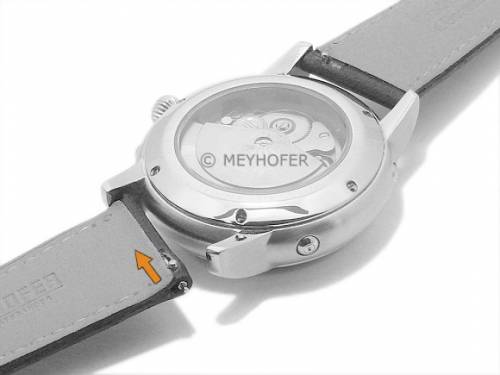 Meyhofer EASY-CLICK Uhrenarmband -Rhine- 20mm dunkelblau Leder glatt helle Naht (Schlie�enansto� 16 mm) - Bild vergr��ern 