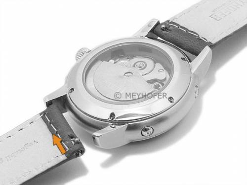 Meyhofer EASY-CLICK Uhrenarmband -Escalante- 22mm schwarz Leder glatt abgen�ht (Schlie�enansto� 20 mm) - Bild vergr��ern 