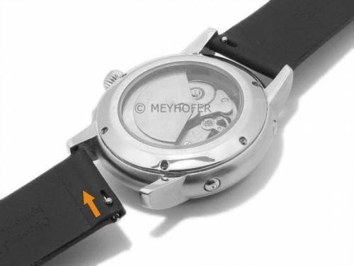 Meyhofer EASY-CLICK Uhrenarmband -Nagano- 20mm schwarz Leder glatt Schlie�e schwarz (Schlie�enansto� 20 mm) - Bild vergr��ern 