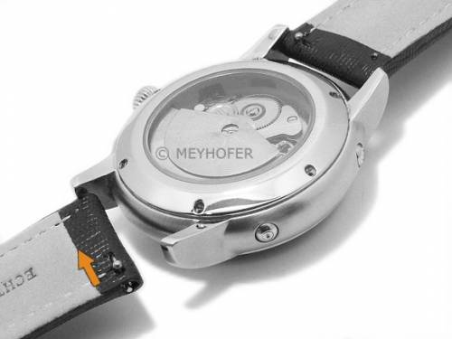Meyhofer EASY-CLICK Uhrenarmband -Stratford- 18mm dunkelbraun Leder Teju-Pr�gung Faltschlie�e (Schlie�enansto� 18 mm) - Bild vergr��ern 