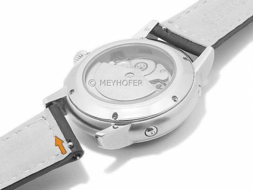 Meyhofer EASY-CLICK Uhrenarmband XS -Bannack- 22mm schwarz Leder Alligator-Pr�gung abgen�ht (Schlie�enansto� 20 mm) - Bild vergr��ern 