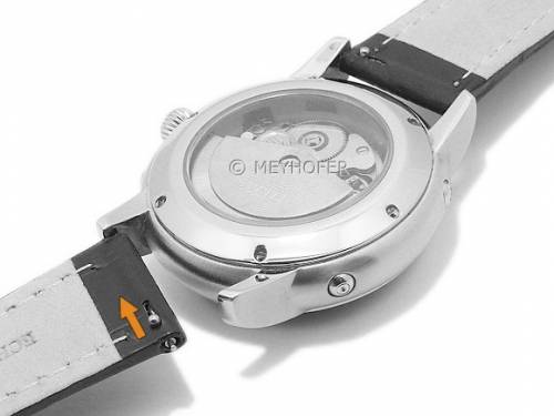 Meyhofer EASY-CLICK Uhrenarmband -Tomoka- 22mm orange Leder Alligator-Pr�gung Faltschlie�e (Schlie�enansto� 20 mm) - Bild vergr��ern 