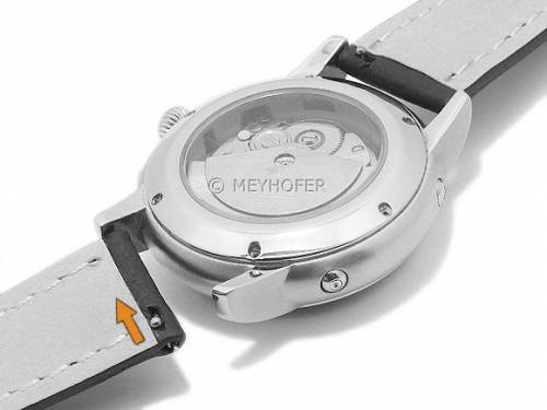 Meyhofer EASY-CLICK Uhrenarmband -Hartington- 20mm hellbraun echt Hirschleder genarbt abgenht (Schlieenansto 18 mm) - Bild vergrern 