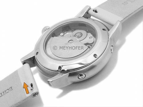 Meyhofer EASY-CLICK Uhrenarmband XS -Tampa- 22mm schwarz Leder glatt ohne Naht (Schlieenansto 20 mm) - Bild vergrern 