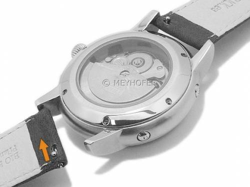 Meyhofer EASY-CLICK Uhrenarmband XS -Ecola- 22mm dunkelbraun Leder vegetabil genarbt abgenht (Schlieenansto 20 mm) - Bild vergrern 