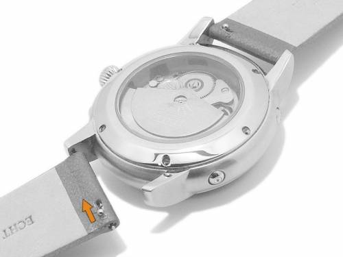 Meyhofer EASY-CLICK Uhrenarmband -Washita- 22mm orange metallic Leder genarbt ohne Naht (Schlie�enansto� 20 mm) - Bild vergr��ern 