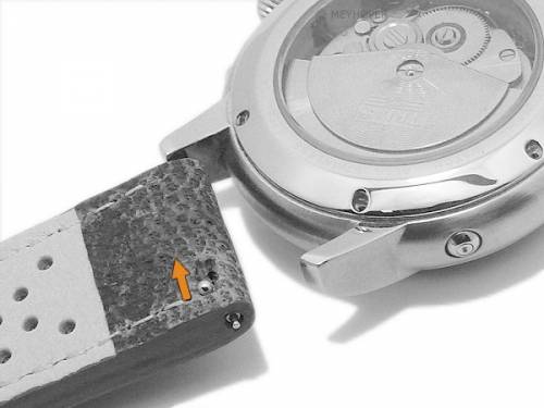 Meyhofer EASY-CLICK Uhrenarmband XL -Gobi- 22mm dunkelbraun Kamelleder helle Naht (Schlie�enansto� 20 mm) - Bild vergr��ern 