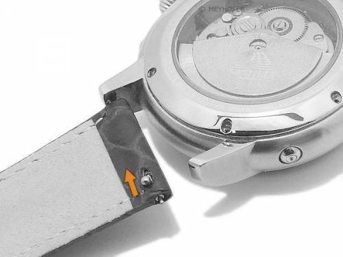 Meyhofer EASY-CLICK Uhrenarmband -Santos- 22mm pink Leder Kroko-Pr�gung abgen�ht (Schlie�enansto� 20 mm) - Bild vergr��ern 