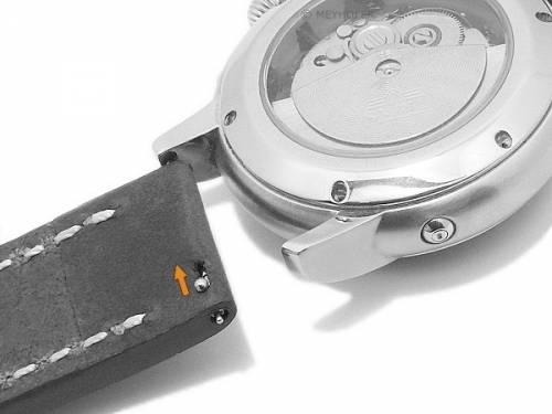 Meyhofer EASY-CLICK Uhrenarmband -Ridgeway- 24mm hellbraun Leder Vintage-Look helle Naht (Schlie�enansto� 24 mm) - Bild vergr��ern 