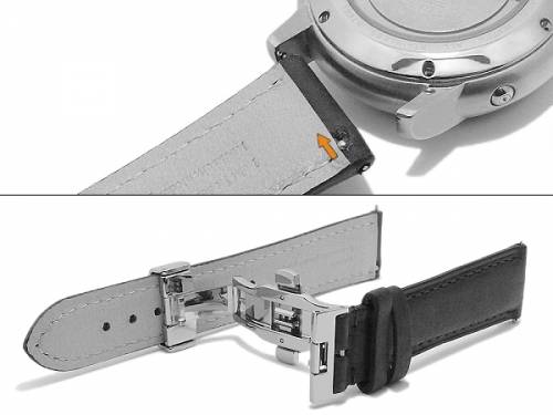 Meyhofer EASY-CLICK Uhrenarmband -Salary- 19mm dunkelbraun Leder Unterseite vegetabil mit Faltschlie�e (Schlie�e 18 mm) - Bild vergr��ern 