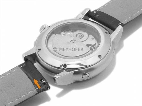 Uhrenarmband Meyhofer EASY-CLICK -Marseille- 22mm wei� Alligator-Pr�gung abgen�ht (Schlie�enansto� 20 mm) - Bild vergr��ern 