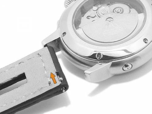 ABVERKAUF: Meyhofer EASY-CLICK Uhrband -Cordoba- 22mm schwarz Leder Racing-Look helle Naht (Schlieenansto 22 mm) - Bild vergrern 