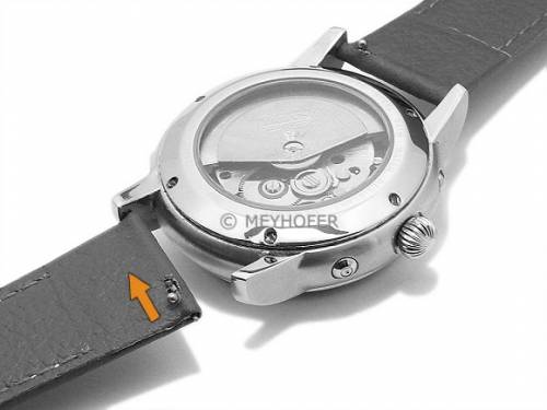 Meyhofer EASY-CLICK Uhrenarmband -Save- 22mm wei� Synthetik leder�hnlich schwarze Naht (Schlie�enansto� 20 mm) - Bild vergr��ern 