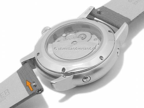 Meyhofer EASY-CLICK Uhrenarmband -Garda- 16mm hellbraun Leder Saffiano-Struktur ohne Naht (Schlie�enansto� 14 mm) - Bild vergr��ern 