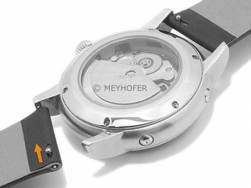 Meyhofer EASY-CLICK Uhrenarmband -Gargano- 16mm dunkelbraun Leder glatt ohne Naht (Schlie�enansto� 14 mm) - Bild vergr��ern 