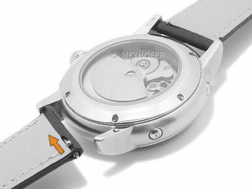 Meyhofer EASY-CLICK Uhrenarmband -Ferndale- 20mm mittelbraun Leder genarbt helle Naht (Schlie�enansto� 16 mm) - Bild vergr��ern 
