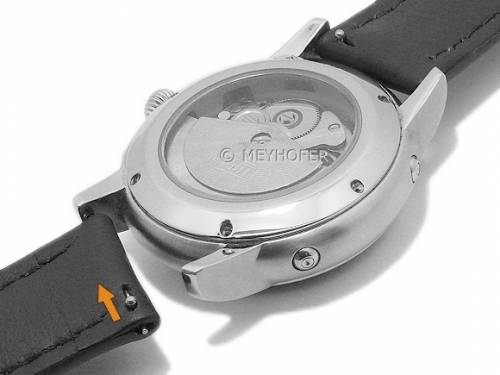 ABVERKAUF: Meyhofer EASY-CLICK Uhrenarmband -Brandon- 22mm orange Leder glatt abgen�ht (Schlie�enansto� 20 mm) - Bild vergr��ern 