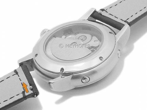 ABVERKAUF: Meyhofer EASY-CLICK Uhrenarmband -Trussville- 20mm dunkelbraun Leder genarbt abgen�ht (Schlie�enansto� 16 mm) - Bild vergr��ern 