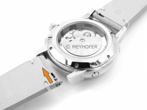 ABVERKAUF: Meyhofer EASY-CLICK Uhrenarmband -Crowford- 24mm schwarz Leder velourartig helle Naht (Schlie�enansto� 22 mm) - Bild vergr��ern 