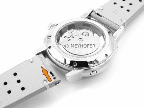 ABVERKAUF: Meyhofer EASY-CLICK Uhrband -Sonoma- 24mm mittelbraun Leder Racing-Look velourartig (Schlie�enansto� 22 mm) - Bild vergr��ern 