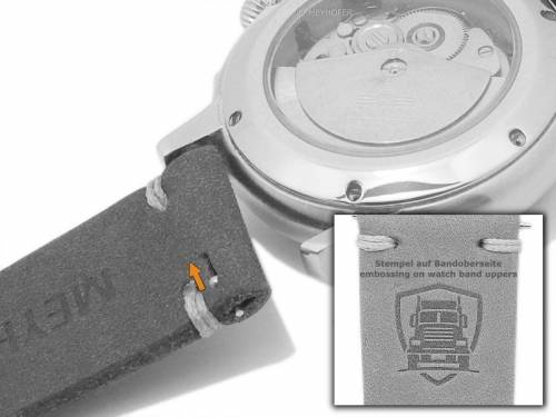GERMAN MADE: Meyhofer EASY-CLICK Uhrband GREDING - Motiv Truck 20mm hellbraun Leder Antik-Look (Schlie�enansto� 16 mm) - Bild vergr��ern 