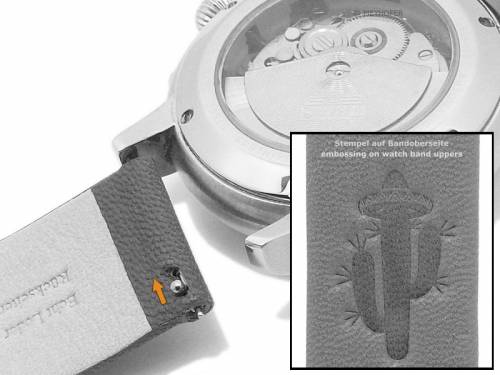 Meyhofer EASY-CLICK Uhrenarmband -Zermatt - Motiv Cactus- 20mm hellbraun Ziegen-Leder genarbt (Schlie�enansto� 20 mm) - Bild vergr��ern 