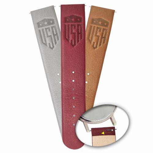 Meyhofer EASY-CLICK Uhrenarmband -Zermatt - Motiv USA- 20mm hellbraun Ziegen-Leder genarbt (Schlie�enansto� 20 mm) - Bild vergr��ern 
