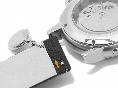 Meyhofer EASY-CLICK Uhrenarmband -Zermatt - Charm Shell- 22mm schwarz Ziegen-Leder genarbt (Schlie�enansto� 22 mm) - Bild vergr��ern 