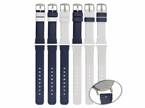 Schnellwechsel-Uhrb�nder 2er-Set SPORTS DUO 22mm Silikon blau weiss variierbar f�r Sportfans v. Meyhofer EASY-CLICK - Bild vergr��ern 