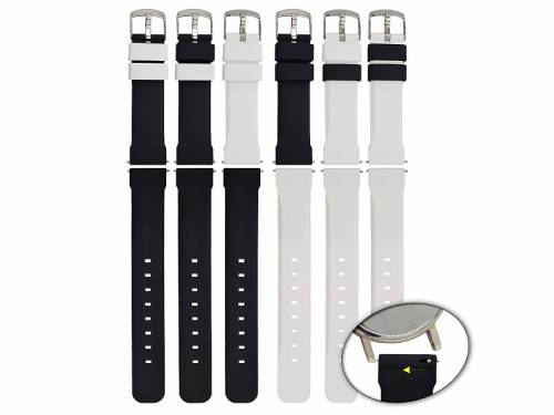 Schnellwechsel-Uhrb�nder 2er-Set SPORTS DUO 22mm Silikon schwarz weiss variierbar f�r Sportfans v. Meyhofer EASY-CLICK - Bild vergr��ern 